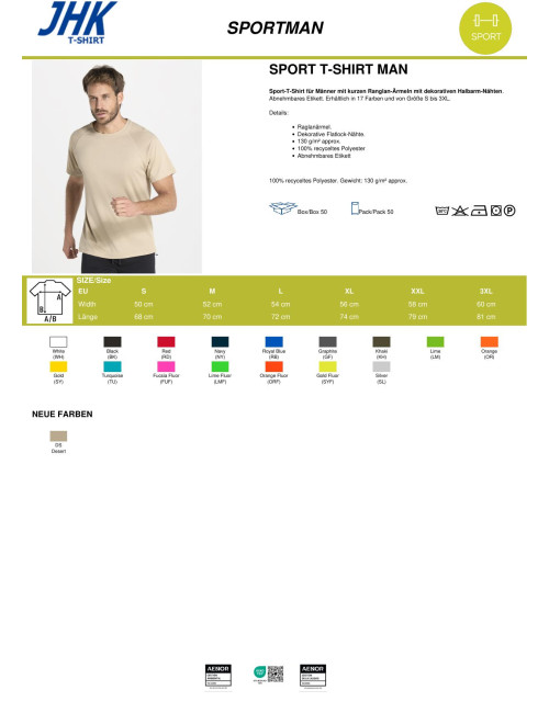 Herren-T-Shirt Sport Man Lime Green JHK