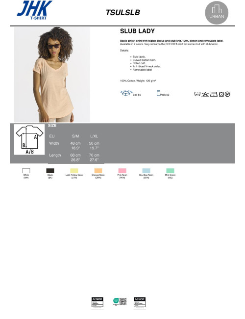 Women`s tsulslb urban slub lady skn - sky blue neon Jhk