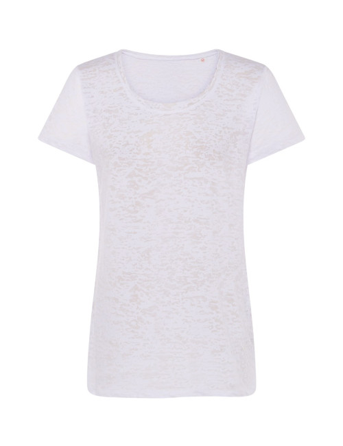 Damen T-Shirt JHK Subli Burn Out Weiß