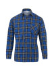 JHK Flanellhemd blaues schottisches Karomuster