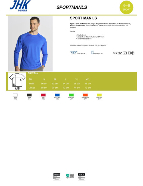 Herren-T-Shirt Sport Man ls syf - Gold Fluor Jhk