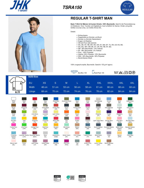 Koszulka męska tsra 150 regular t-shirt bk - black Jhk