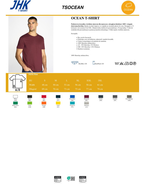 Herren T-Shirt JHK TS Ocean 145 g Weiß