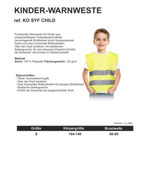 JHK SYF Warnweste Gold Fluor Unisex