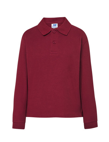 JHK Kinder Poloshirts PKID 210 LS BU - Burgund
