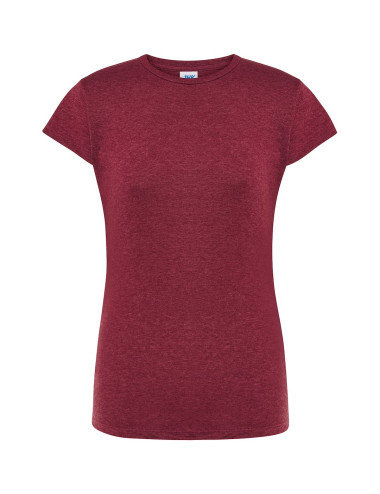 JHK Damen-T-Shirt TSRL CMF LADY COMFORT BUH - Burgunderrot meliert