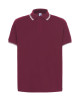 JHK Herren-Polohemden POLO PORA 210 JH BU/WH - Burgunderrot/Weiß