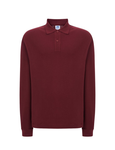 JHK Herren-Poloshirts POLO PORA 210 LS BU – Burgunderrot