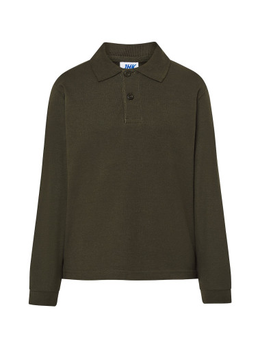 JHK Kinder-Poloshirts PKID 210 LS FG - Waldgrün