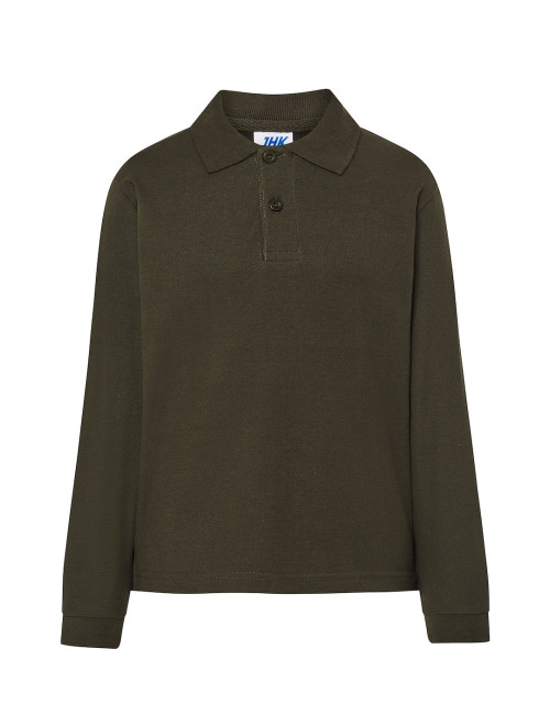 JHK Kinder-Poloshirts PKID 210 LS FG - Waldgrün