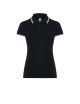 JHK Damen-Poloshirts POPL 200 BKWH - Schwarz/Weiß