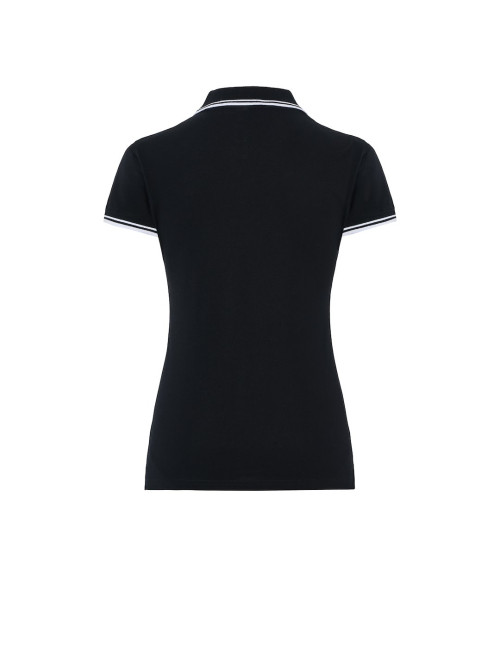 JHK Damen-Poloshirts POPL 200 BKWH - Schwarz/Weiß