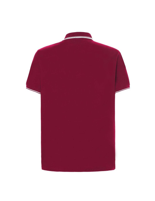 JHK Kinder-Poloshirts PKID 210 BU/WH – Burgunderrot/Weiß