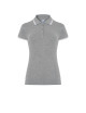 JHK Damen-Poloshirts POPL 200 GMWH – Grau meliert/Weiß