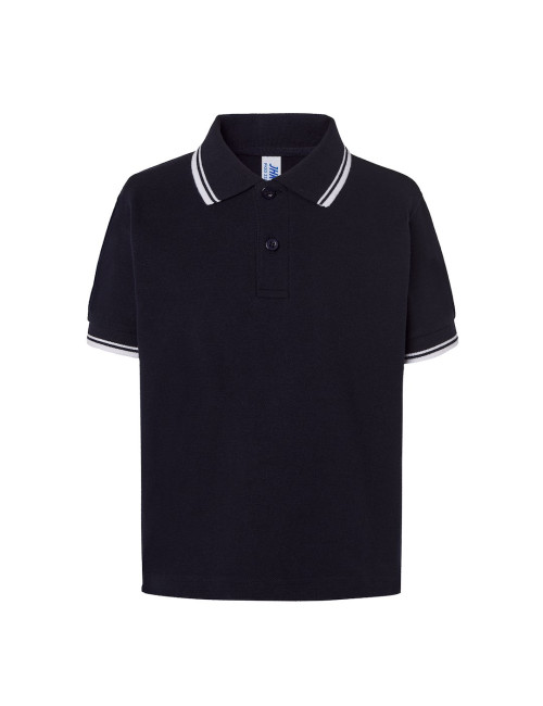 JHK Kinder-Poloshirts PKID 210 NYWH – Marineblau/Weiß