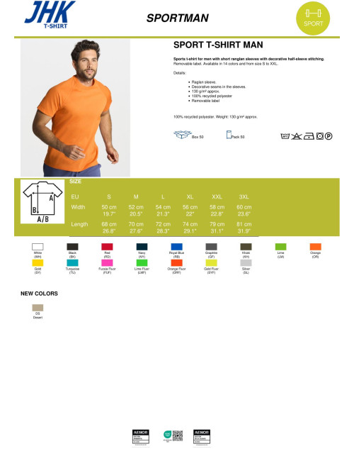 JHK Koszulka męskaT-SHIRT SPORT MAN DS - Desert