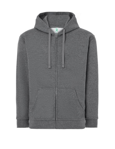 JHK Bluza dresowa męska SWUA HOOD SWEATSHIRT DGM - Dark Gray Melange