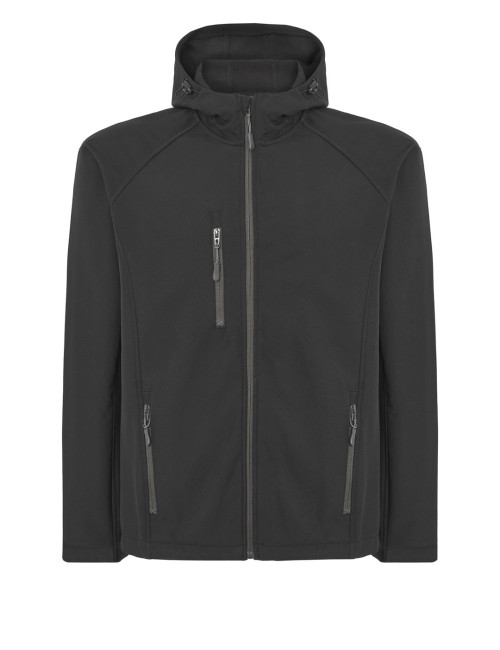 Kurtka męska JHK SOFTSHELL HOOD BK czarna - P&M