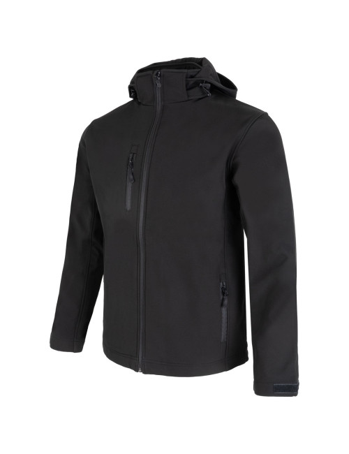 JHK Men's softshell jacket SOFTSHELL HOOD MOONTEX KING BK - Black