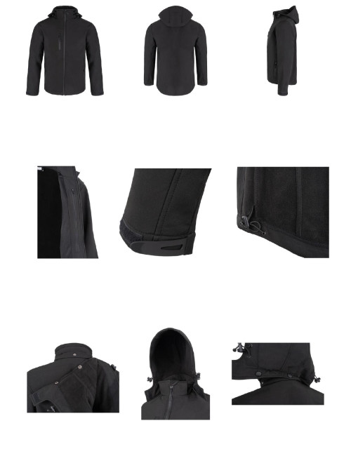 JHK Men's softshell jacket SOFTSHELL HOOD MOONTEX KING BK - Black