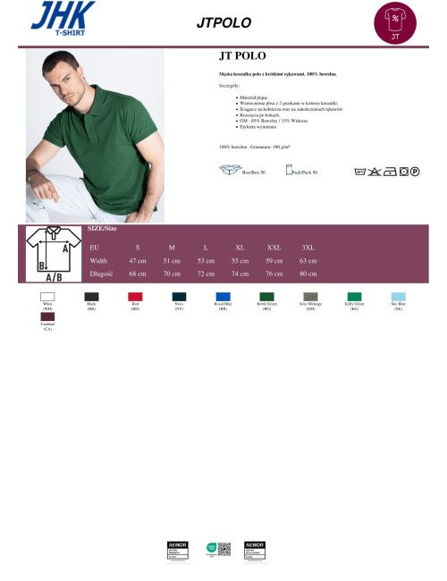 JHK Men's Polo Shirt JT POLO RD - Red