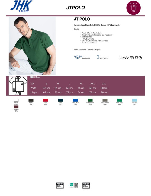 JHK Men's Polo Shirt JT POLO RD - Red
