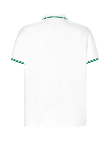 JHK Herren-Poloshirt POLO PORA 210 CONTRAST WH/KG - Weiß/Kellygrün
