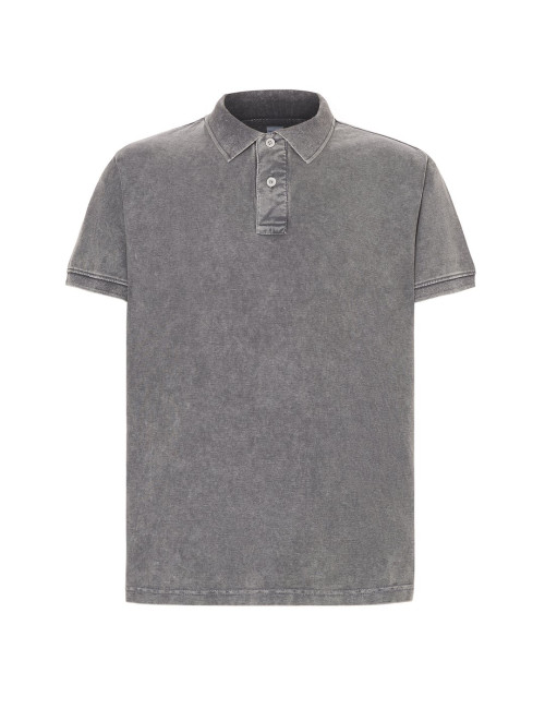JHK POLO PORA 210DGW Herren-Poloshirt – Dunkelgraue Waschung