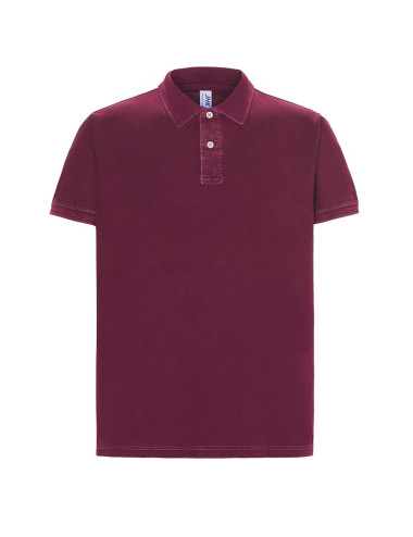 JHK Koszulka polo męska POLO PORA 210BUW - Burgundy Wash