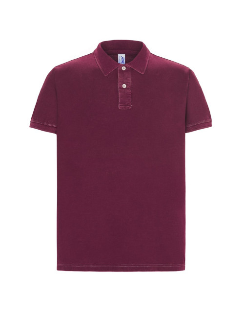 JHK Koszulka polo męska POLO PORA 210BUW - Burgundy Wash
