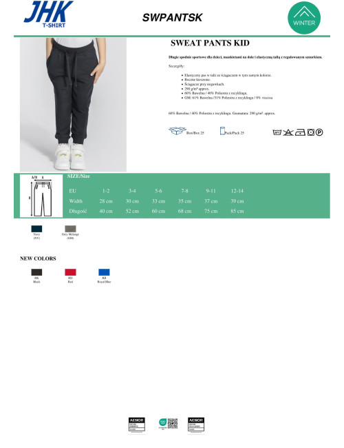 JHK Spodnie dresowe dziecięce SWEATS PANTS KID RD - Red