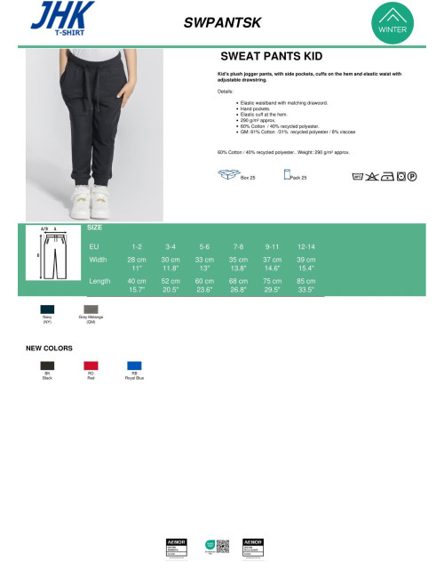 JHK Spodnie dresowe dziecięce SWEATS PANTS KID RD - Red