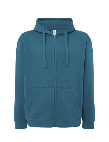 JHK Bluza dresowa męska SWUA HOOD SWEATSHIRT PB - Petrol Blue