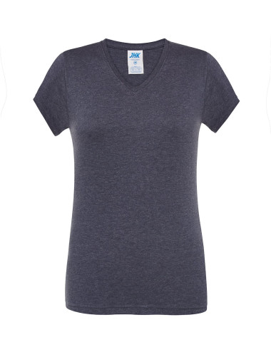 JHK Women's T-shirt TSRL CMFP LADY COMFORT V-NECK DNH - Denim Heather