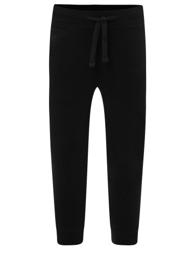 JHK Kinderhose mit Bündchen aus French Terry, Schwarz