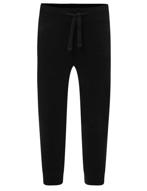 JHK Kinderhose mit Bündchen aus French Terry, Schwarz