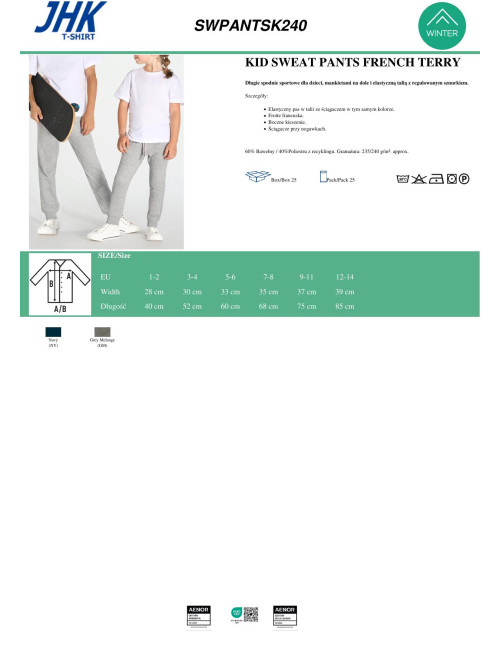 JHK Kinderhosen mit Bündchen, French Terry Road - Rot