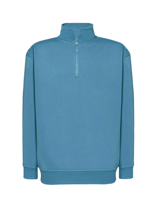 JHK Men's SWRA ZIP HALF ZIP PB Sweatshirt - Petrol Blue