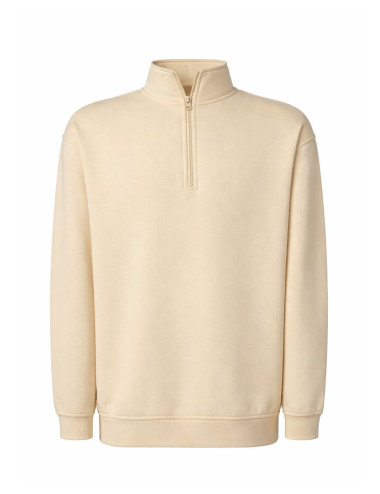 JHK Herren SWRA ZIP HALF ZIP BT Sweatshirt - Buttercreme