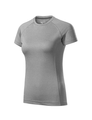 Adler MALFINI Damen T-Shirt Destiny 176, dunkelgraue Melange-Stickerei