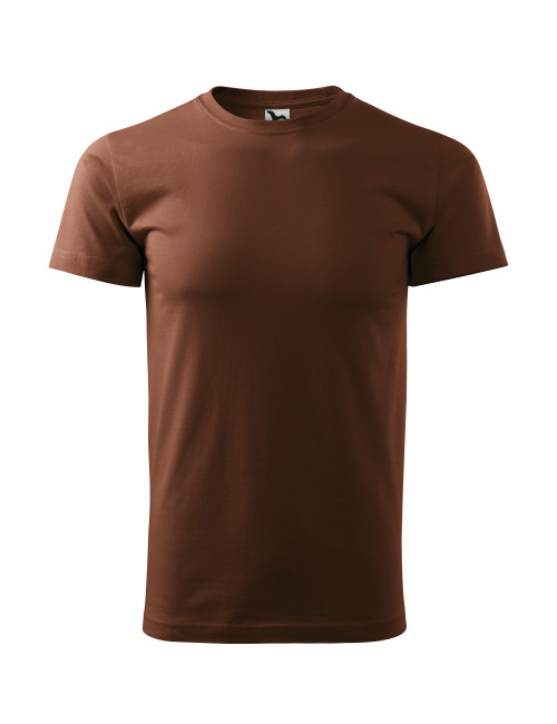 Adler MALFINI Herren T-Shirt Basic 129, Schokolade, Computerstickerei
