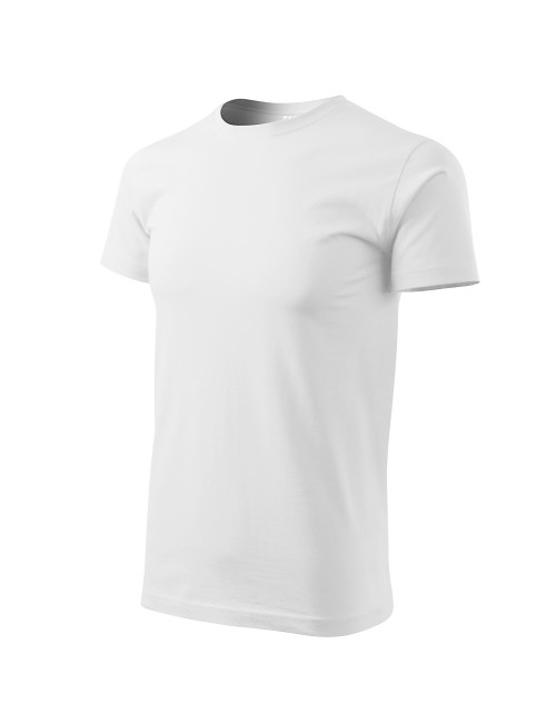 Adler MALFINI Herren T-Shirt Basic 129 weiß, Computerstickerei mit Logo