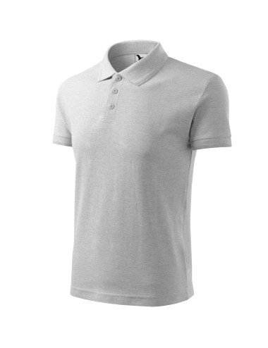 Herren Poloshirt Piqué Polo 203 Hellgrau Melange Adler Malfini