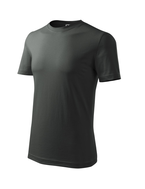 Adler MALFINI Herren T-Shirt Classic New 132 dunkelkhakifarbene Logo-Stickerei