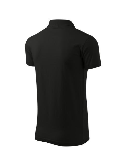Men`s single j polo shirt. 202 black Adler Malfini