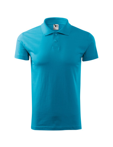 Koszulka polo męska single j. 202 turkus Adler Malfini