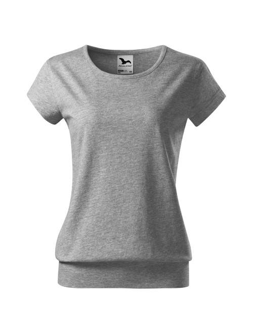 Adler MALFINI Women`s T-shirt City 120 dark gray melange with logo