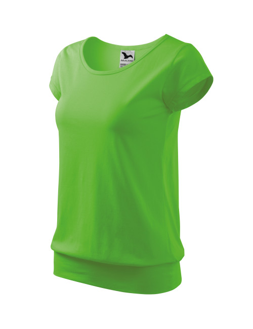 Adler MALFINI Damen T-Shirt City 120 grüner Apfel mit Aufdruck