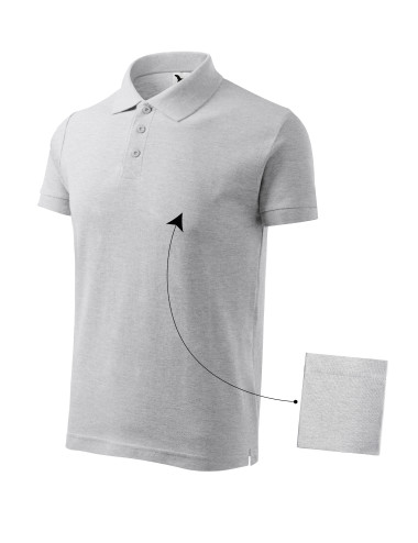 Koszulka polo męska cotton 212 jasnoszary melanż Adler Malfini
