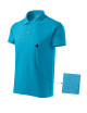 Adler MALFINI Men`s polo shirt Cotton 212 turquoise with print, embroidery